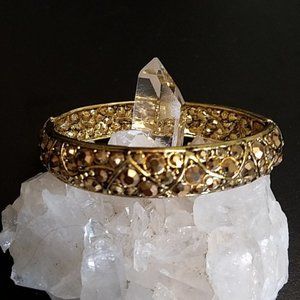Vintage Hollycraft Golden Aurum Rhinestone Bracelet